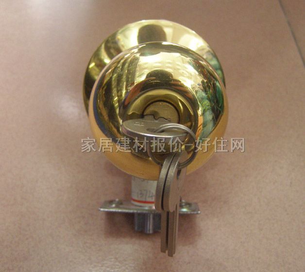 固力木门锁  5791ETPB 45mm-55mm 不锈钢 球锁 闪金色