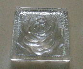 创世纪玻璃砖 实心水晶玫瑰花（透明） 100×100mm 