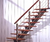 TESHUN室内楼梯 木扶手钢结构08-A8005 订做 