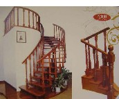 明大室内楼梯 全实木结构红沙木 TM-015 订做 