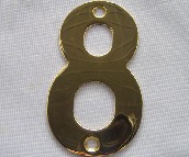 卡迪龙 门牌（铭牌） 数字牌"8" 全铜 