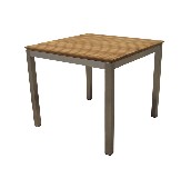 朗逸居餐桌 贝雅特不锈钢柚木桌子 900×900×750cm 