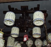 永隆达吊灯 8350-4 木质灯架+陶瓷灯罩 