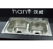 汉威厨盆水槽星盆 不锈钢660×370mm HV-007T压纹板 双盆 