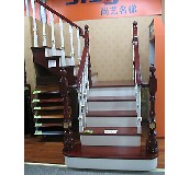 尚艺室内楼梯 全实木结构红檀香塞维利亚整梯（13级） 订做 