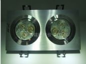 企一照明LED筒灯、天花灯 2头固定式LED车铝天花灯QY-L322 160mm×80mm 