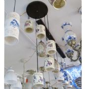 JDSJ吊灯 古典铁架餐台吊灯六头童子 金属灯架+陶瓷灯罩 
