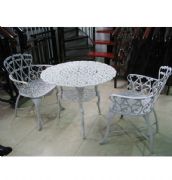 广胜公园桌椅 户外铝合金台椅（1+2） 宽77cm×高63cm 